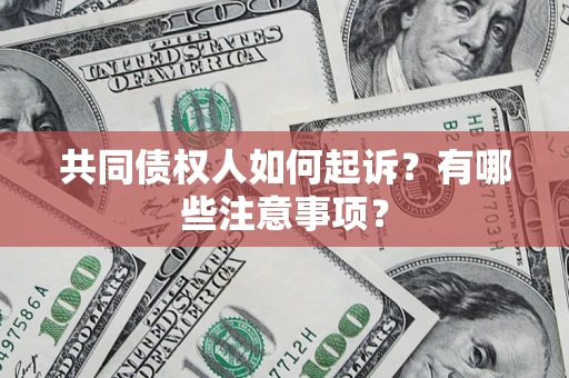 北京共同债权人如何起诉？有哪些注意事项？